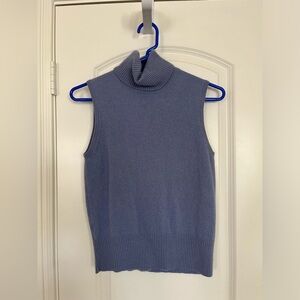 Ann Taylor 100% Cashmere Sleeveless Turtleneck Sweater